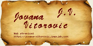 Jovana Vitorović vizit kartica